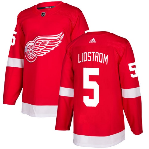 Adidas Detroit Red Wings 5 Nicklas Lidstrom Red Home Authentic Stitched Youth NHL Jersey